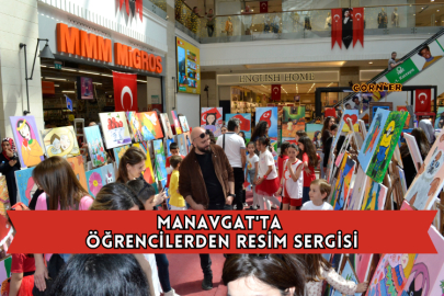 Manavgat'ta Öğrencilerden Resim Sergisi