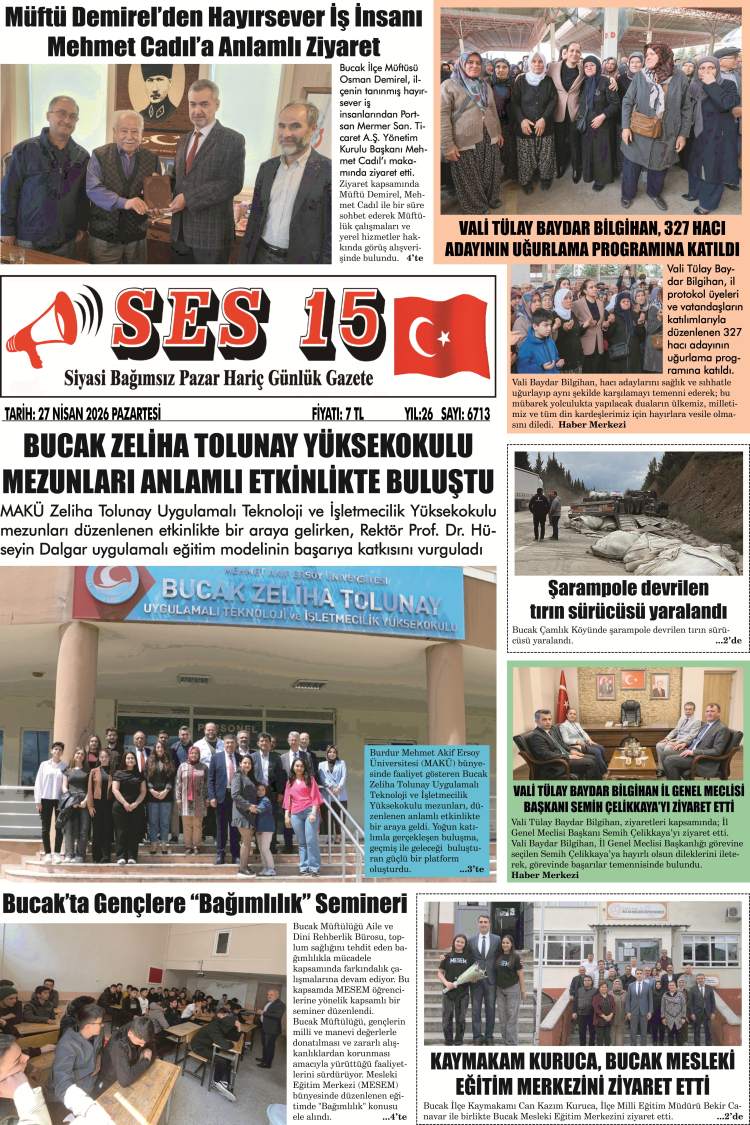 Ses 15 Gazetesi 27 Nisan 2026
