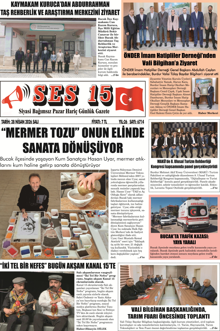 Ses 15 Gazetesi 28 Nisan 2026