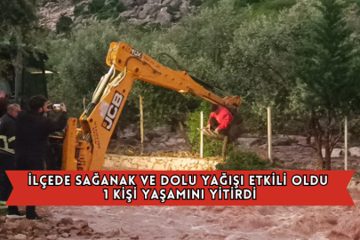 İlçede Sağanak ve Dolu Yağışı Etkili Oldu 1 Kişi Yaşamını Yitirdi