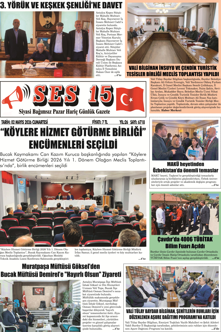 Ses 15 Gazetesi 02 Mayıs 2025