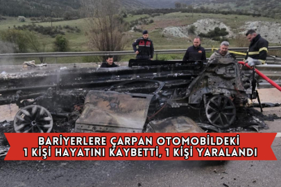 Bariyerlere Çarpan Otomobildeki 1 Kişi Hayatını Kaybetti, 1 Kişi Yaralandı