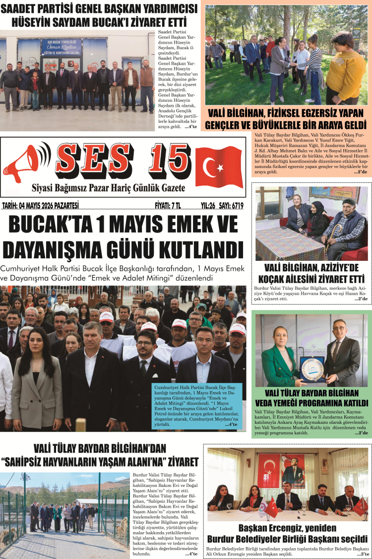 Ses 15 Gazetesi 04 Mayıs 2026