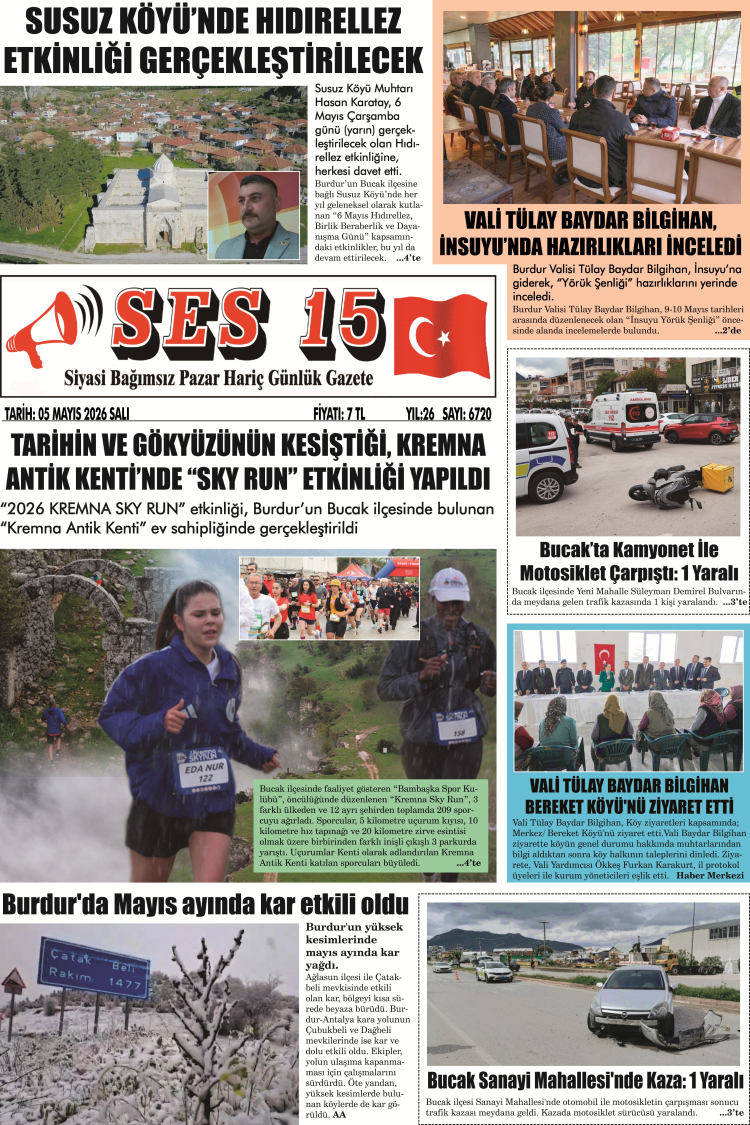 Ses 15 Gazetesi 05 Mayıs 2026