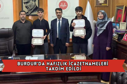 Burdur'da Hafızlık İcazetnameleri Takdim Edildi