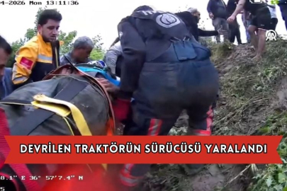 Devrilen Traktörün Sürücüsü Yaralandı