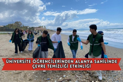 Üniversite Öğrencilerinden Alanya Sahilinde Çevre Temizliği Etkinliği
