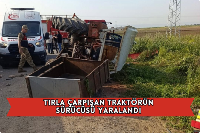 Tırla Çarpışan Traktörün Sürücüsü Yaralandı
