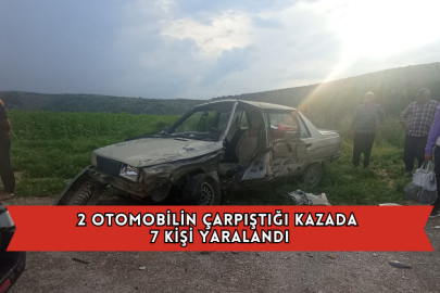 2 Otomobilin Çarpıştığı Kazada 7 Kişi Yaralandı