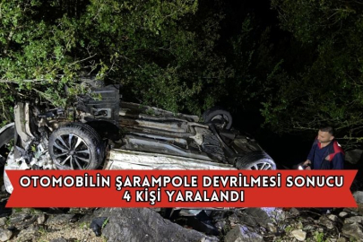 Otomobilin Şarampole Devrilmesi Sonucu 4 Kişi Yaralandı
