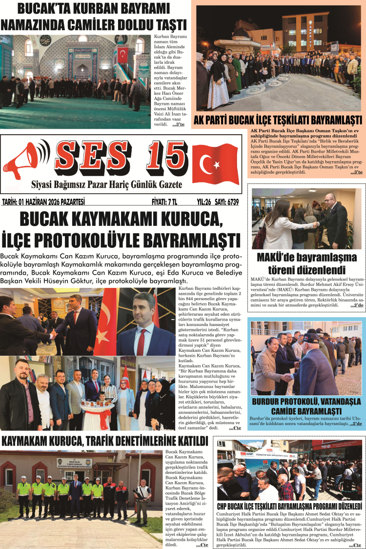 Ses 15 Gazetesi 01 Haziran 2026