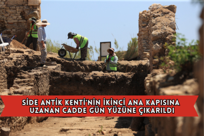 Side Antik Kenti'nin İkinci Ana Kapısına Uzanan Cadde Gün Yüzüne Çıkarıldı