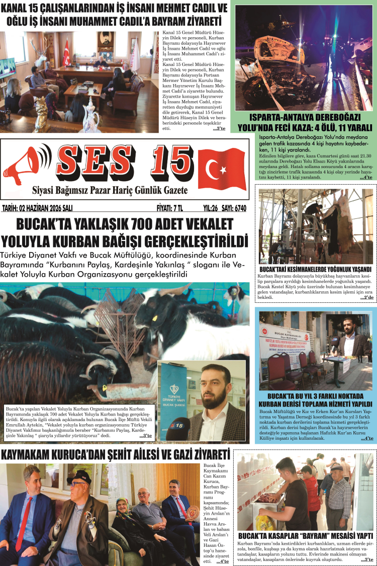 Ses 15 Gazetesi 02 Haziran 2026