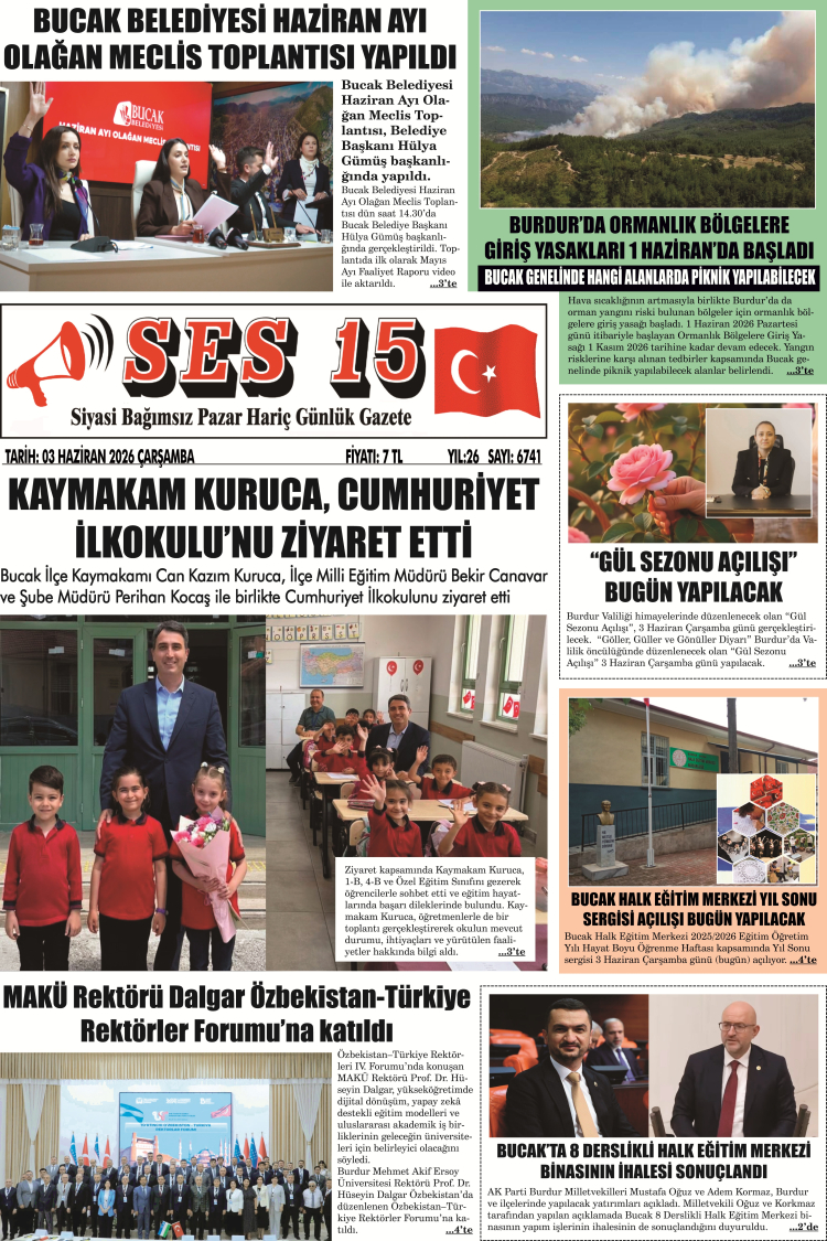 Ses 15 Gazetesi 03 Haziran 2026