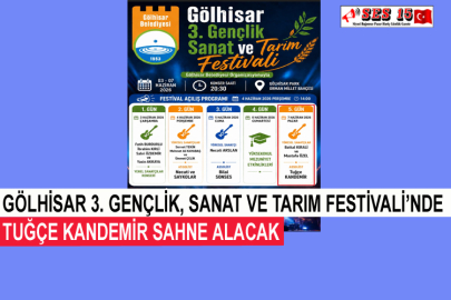 Gölhisar 3. Gençlik, Sanat Ve Tarım Festivalinde Tuğçe Kandemir Sahne Alacak