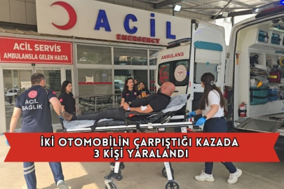 İki Otomobilin Çarpıştığı Kazada 3 Kişi Yaralandı