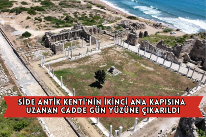 Side Antik Kenti'nin İkinci Ana Kapısına Uzanan Cadde Gün Yüzüne Çıkarıldı