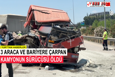 3 Araca Ve Bariyere Çarpan Kamyonun Sürücüsü Öldü