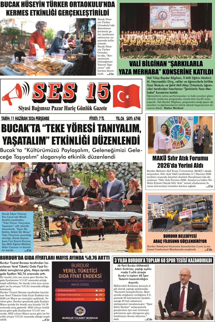 Ses 15 Gazetesi 11 Haziran 2026