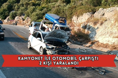 Kamyonet İle Otomobilin Çarpıştığı Kazada 2 Kişi Yaralandı