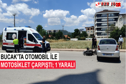 Bucak’ta Otomobil İle Motosiklet Çarpıştı; 1 Yaralı