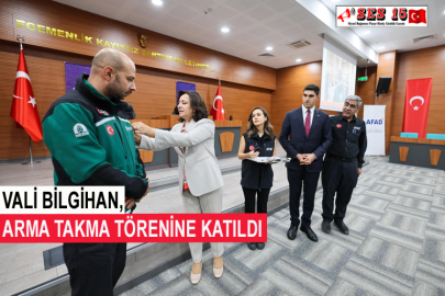 Vali Bilgihan, Arma Takma Törenine Katıldı