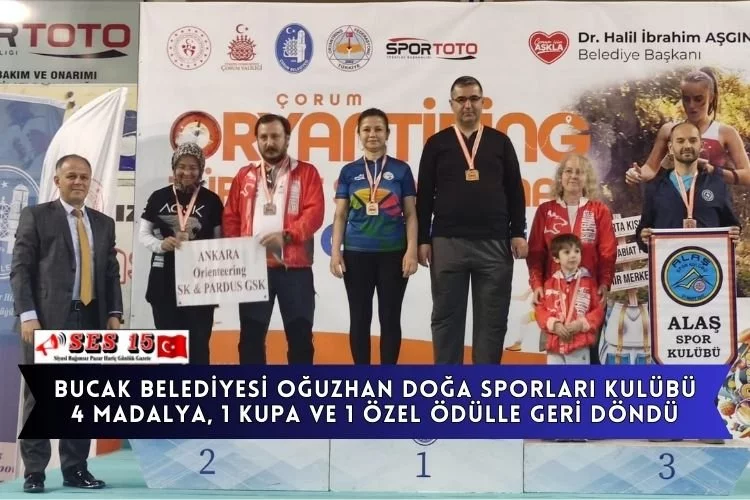 Bucak Belediyesi Oğuzhan Doğa Sporları Kulübü 4 Madalya, 1 Kupa ve 1 Özel Ödülle Geri Döndü