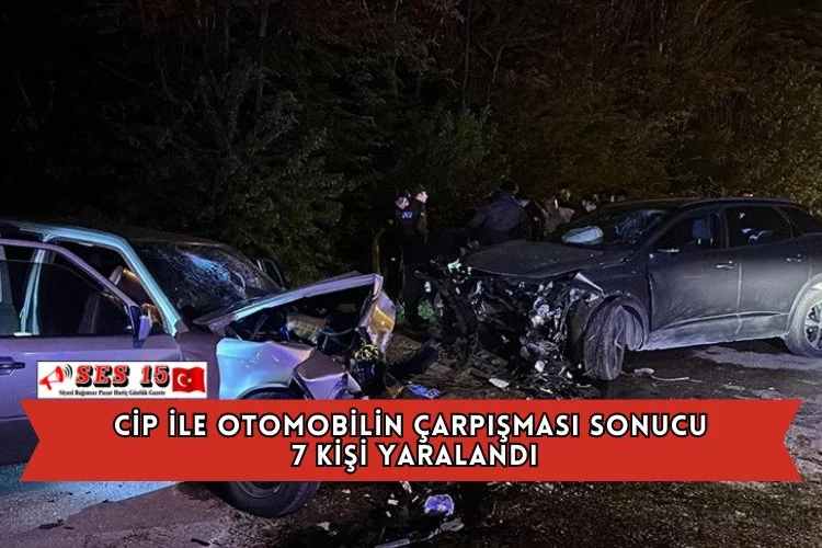 Cip İle Otomobilin Çarpıştığı Kazada 7 Kişi Yaralandı